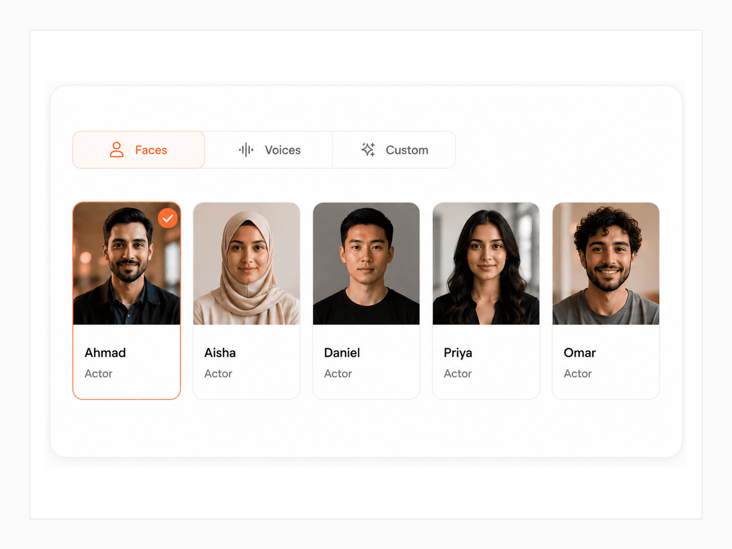Pick the faces. Pick the voices.
